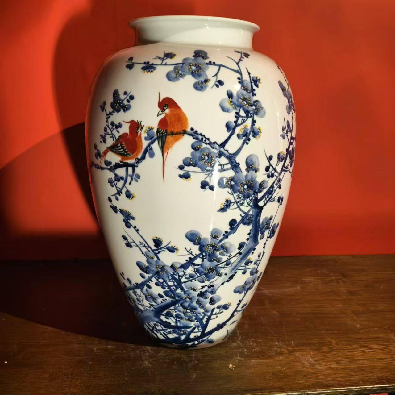 92 景德镇陶瓷花瓶手工手绘青花蓝莓萝卜瓶