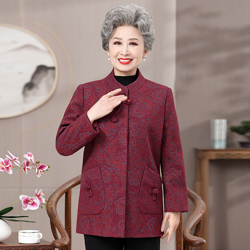 中老年人奶奶秋春装女外套洋气老太太宽松妈妈春秋季老人衣服