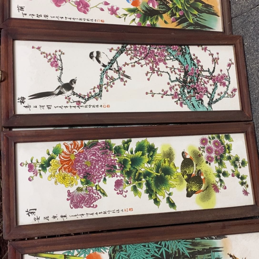 瓷片55*21厘米景德镇瓷板画柴窑烧制