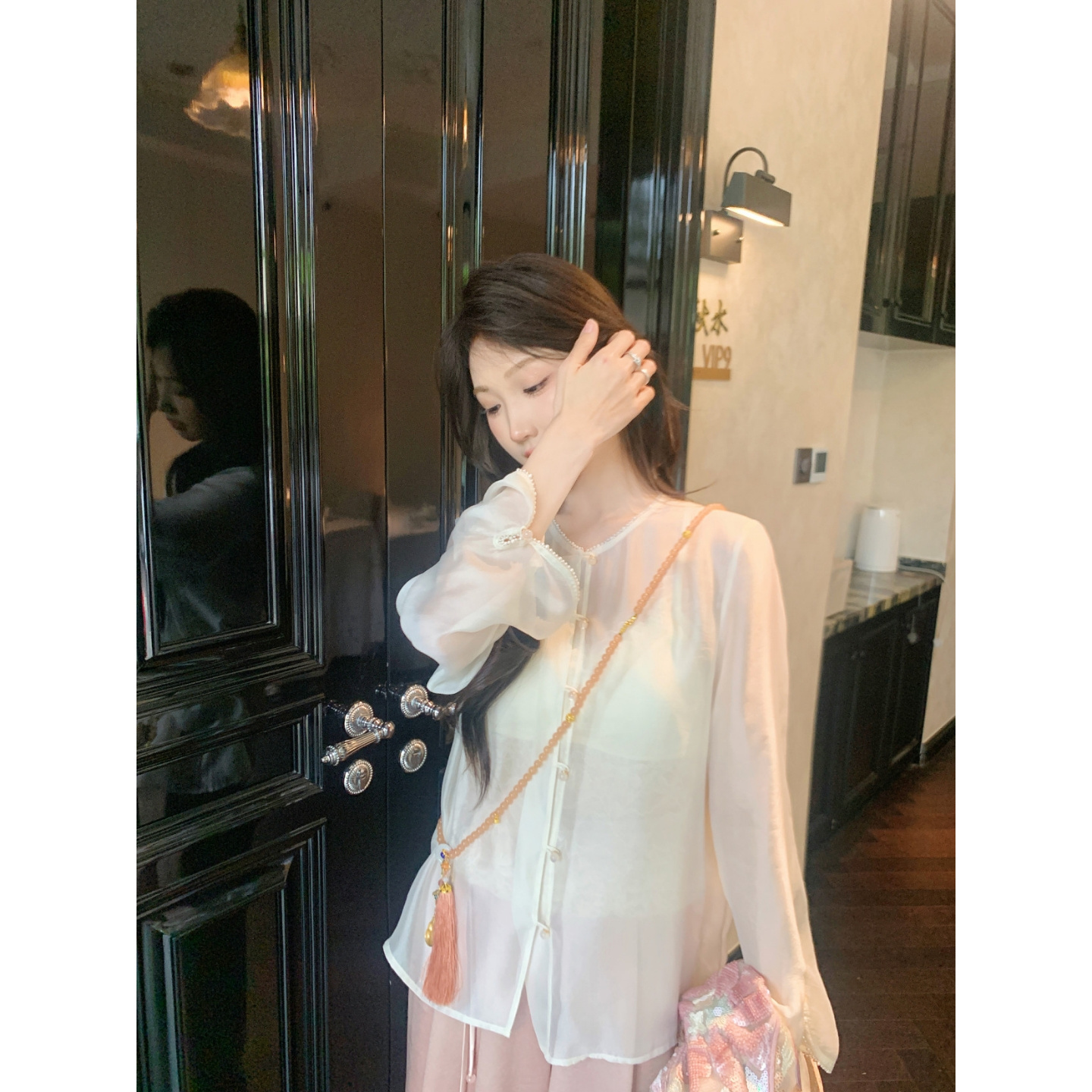 深圳南油乐总--707款姣姣明月新中式气质打底开衫