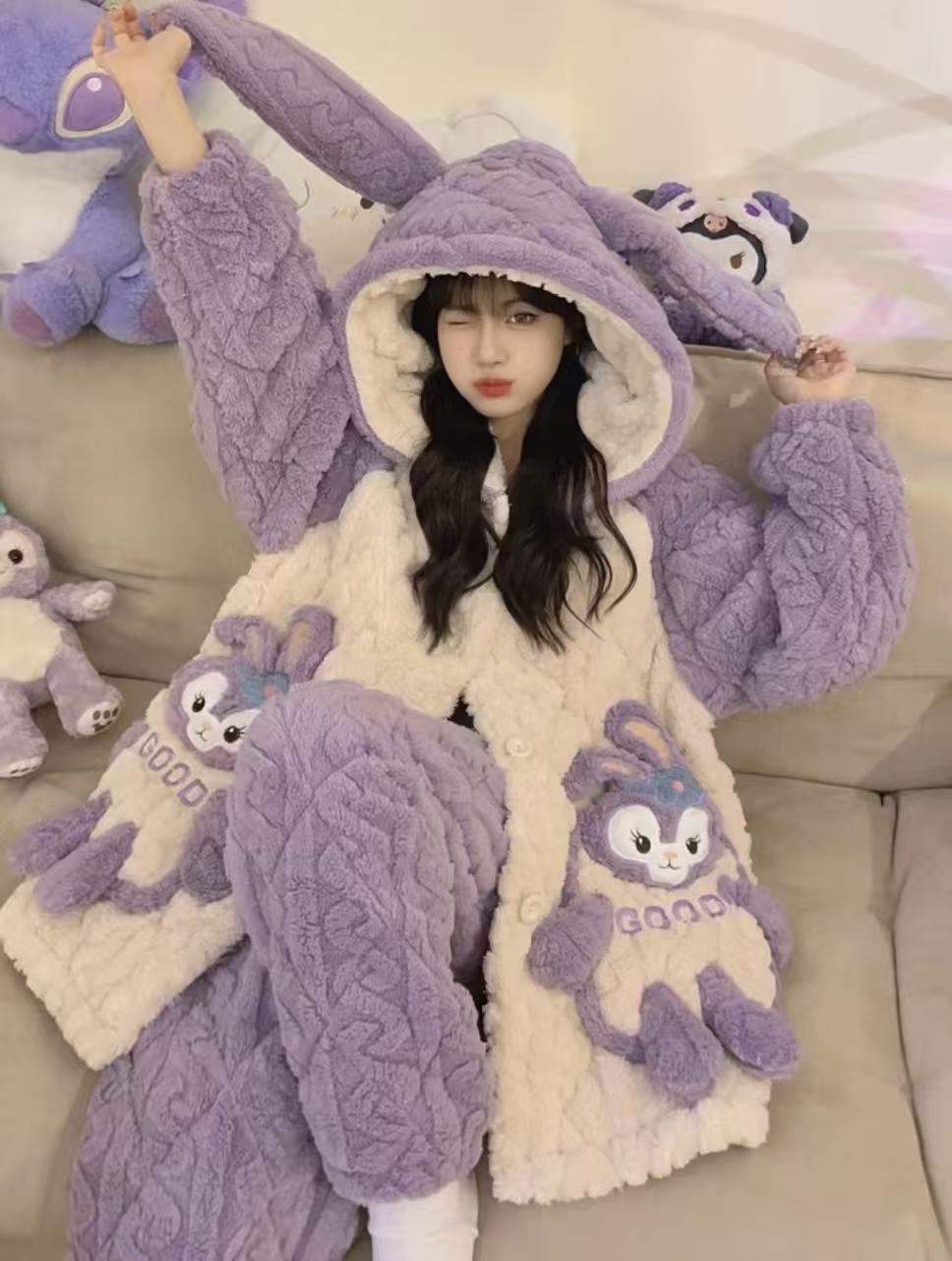 2025短款三层夹棉加厚睡衣女加绒保暖居家秋冬季【搬厂特价福利】