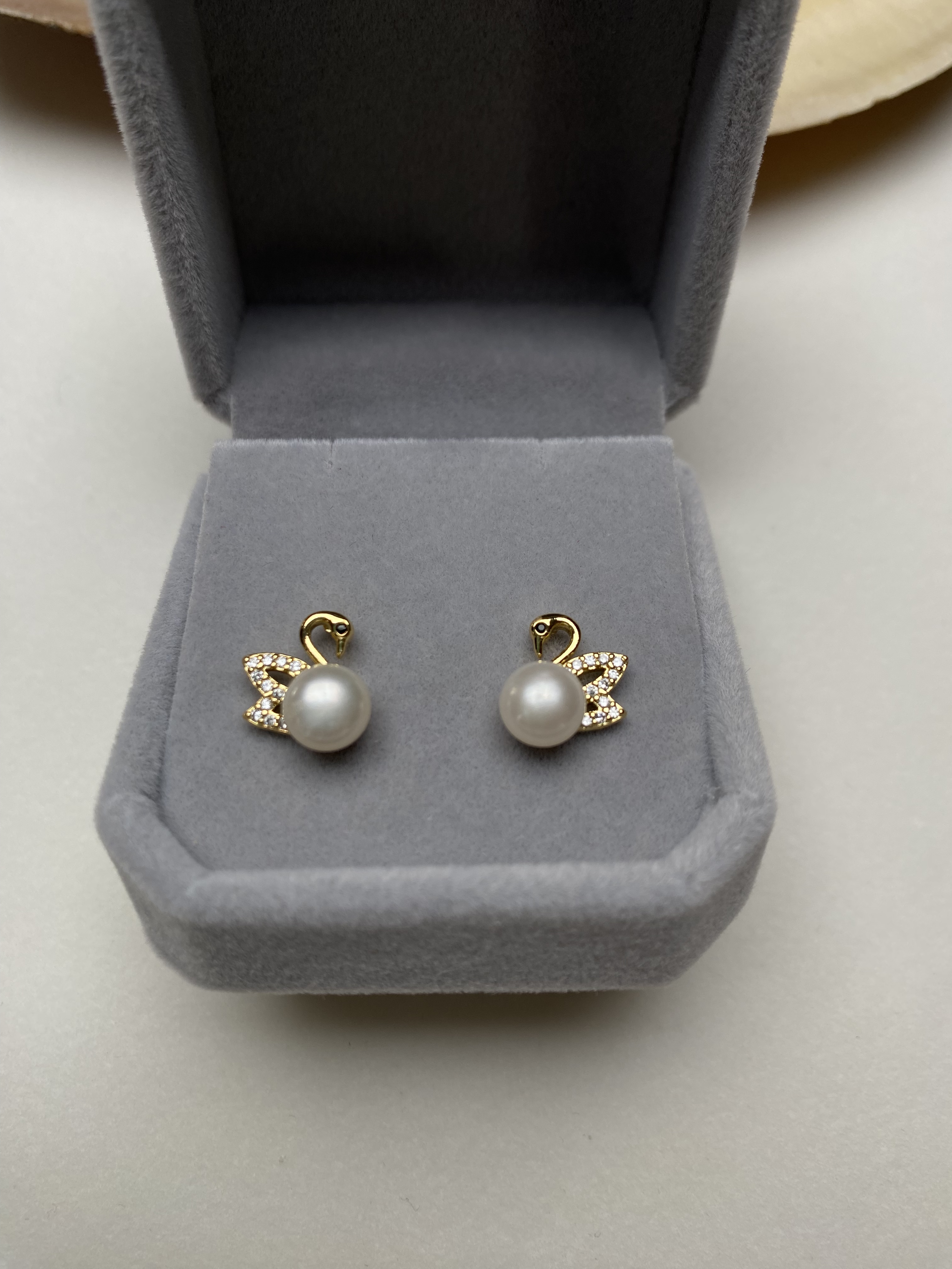 8-9mm天然淡水珍珠耳钉精致时尚小众轻奢高级感耳饰