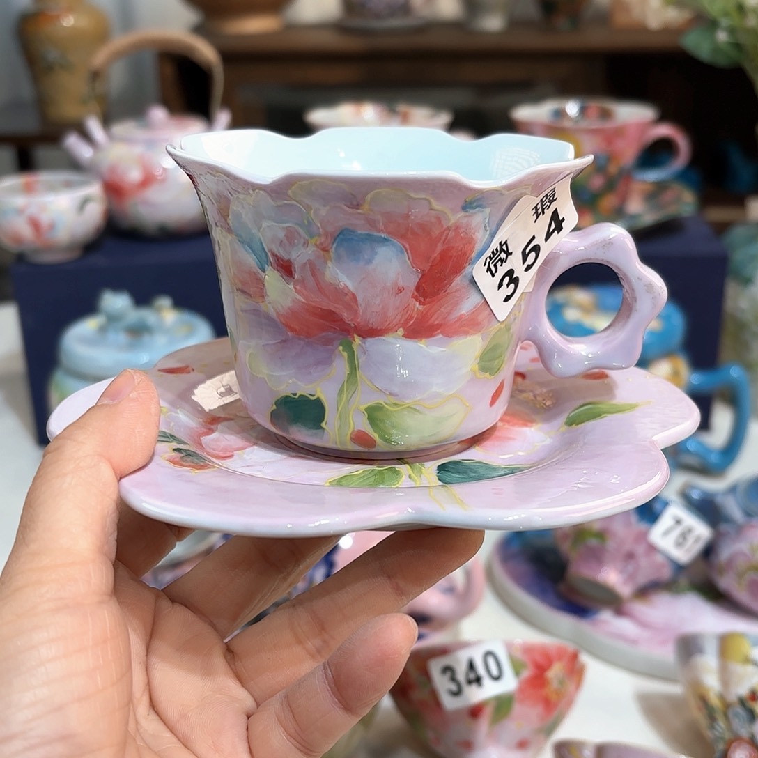 冰***红景德镇手绘高温釉下彩陶瓷茶具