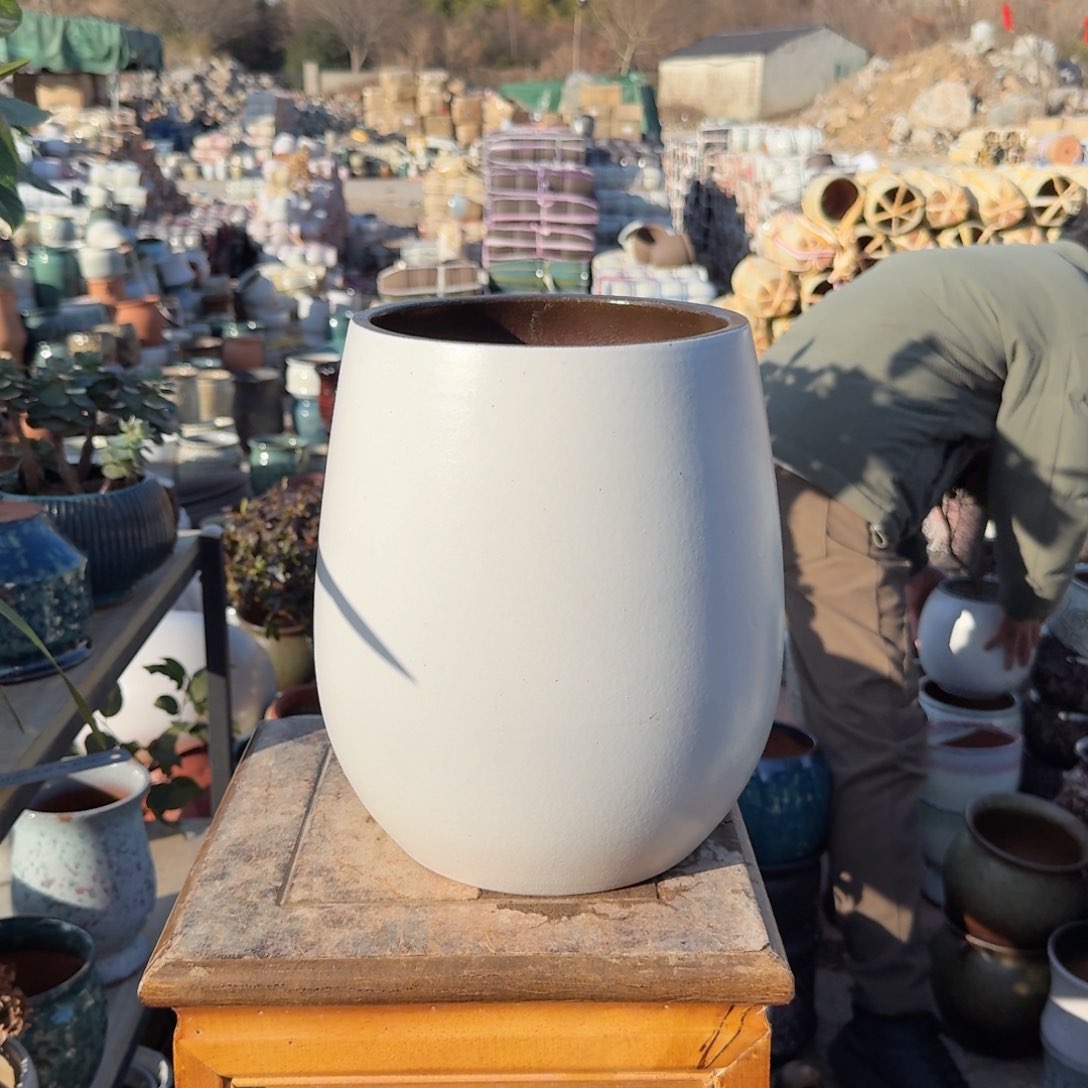 紫砂花盆口21高28.5（一个白色蛋壳大号