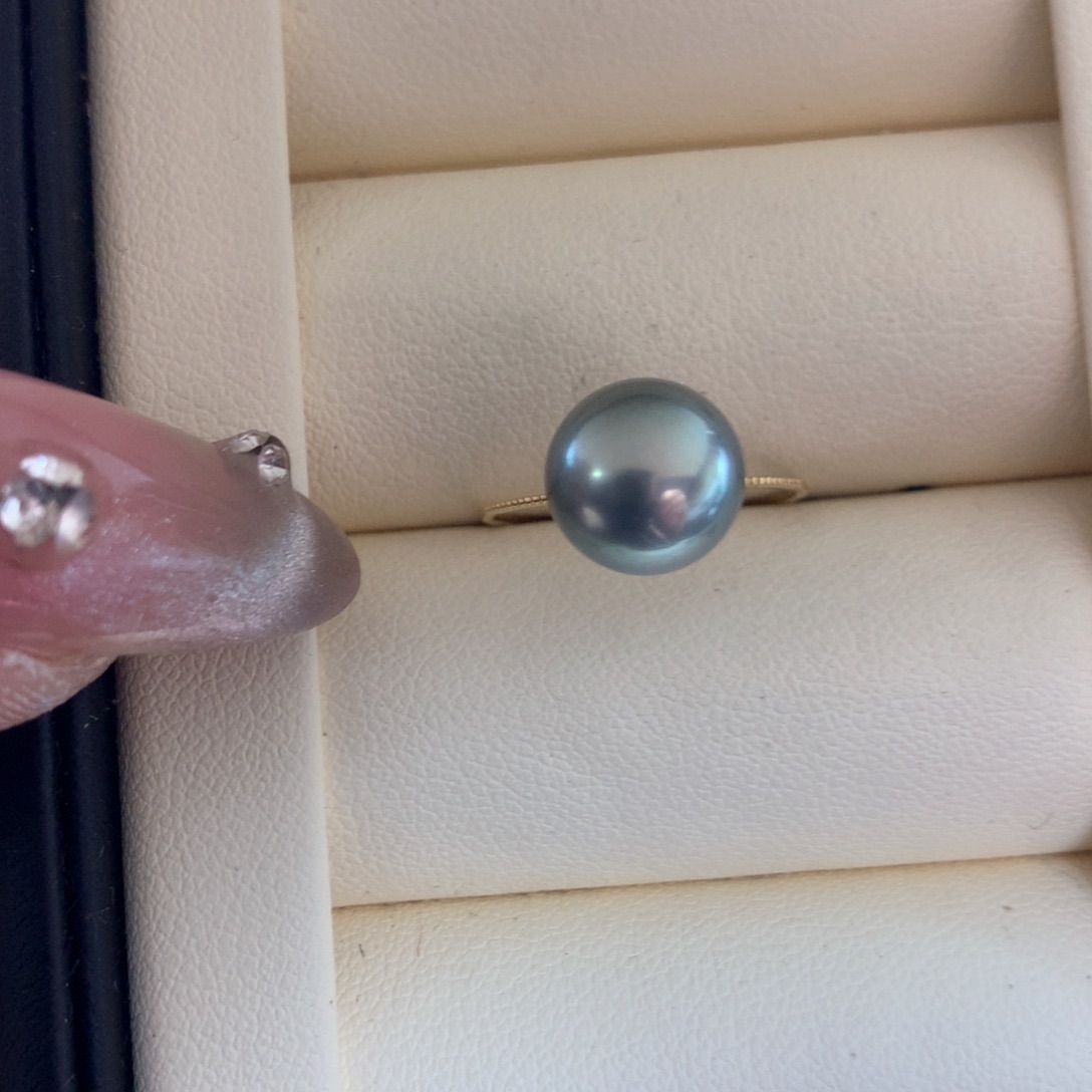 海水珍珠戒指18K金镶嵌