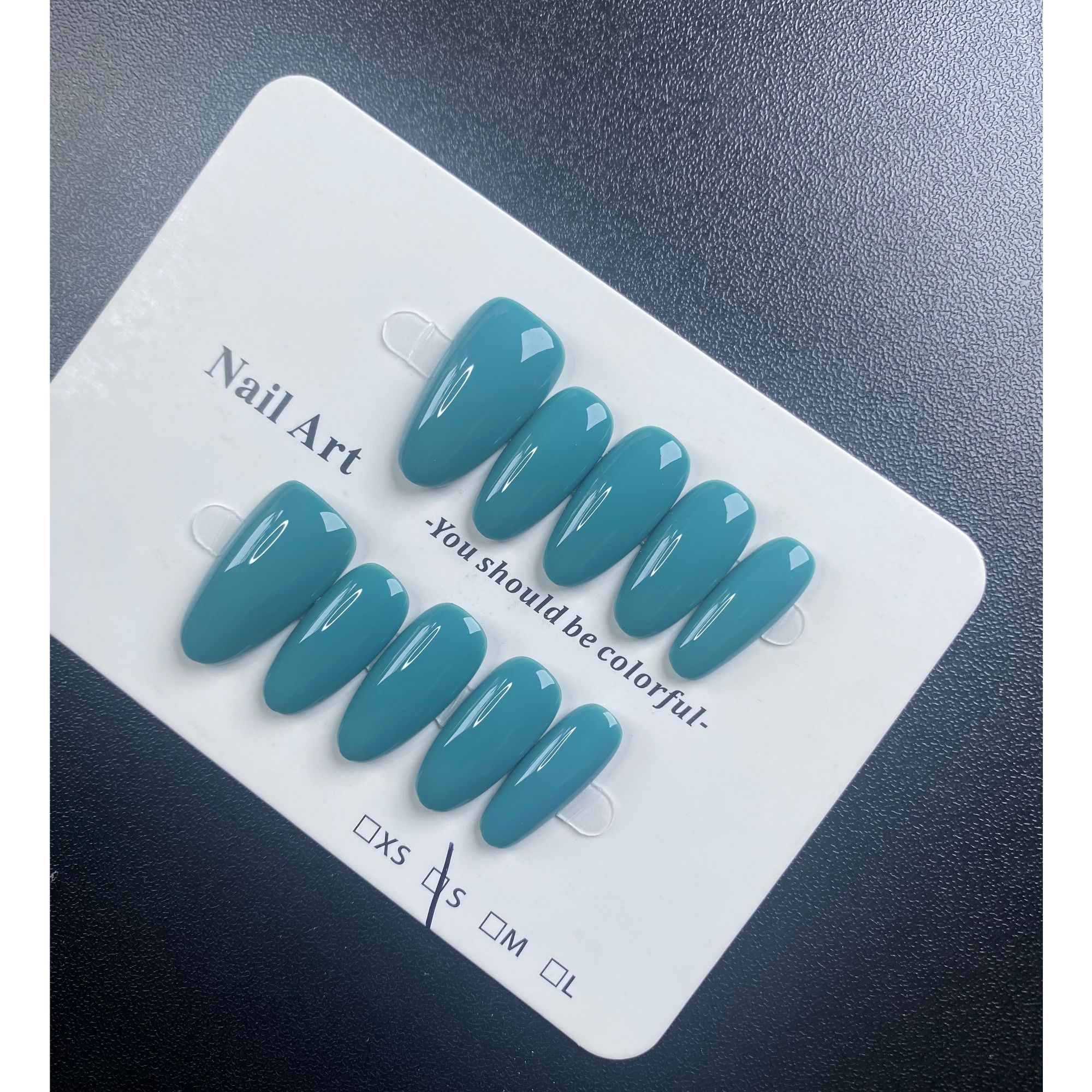 湖蓝色纯手工纯色穿戴甲