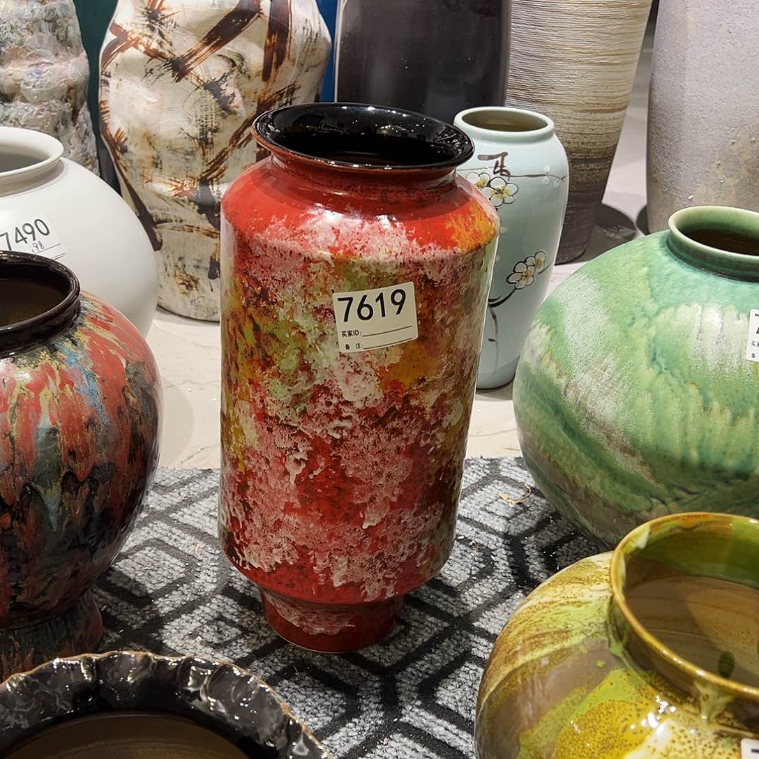 瓶7619高39口11陶瓷花瓶无孔