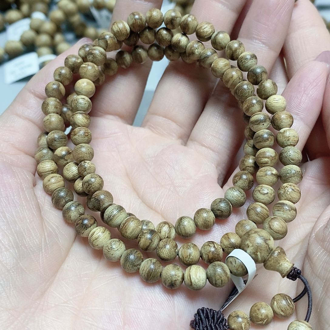 沉香手串文莱虫漏0.6圆珠长串