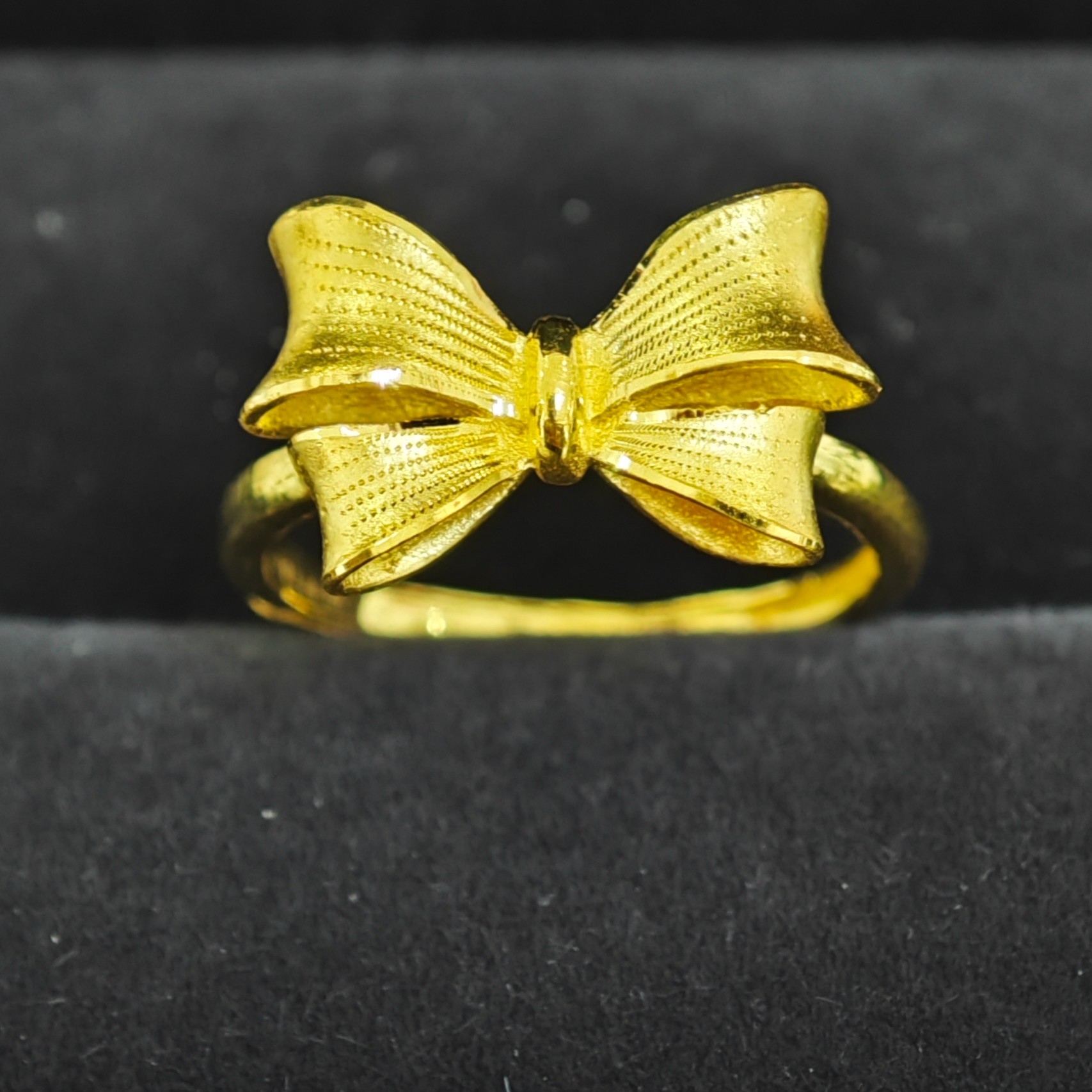 【蝴蝶结戒指】足金999戒指在逃公主送礼物国潮新中式水贝黄金直播