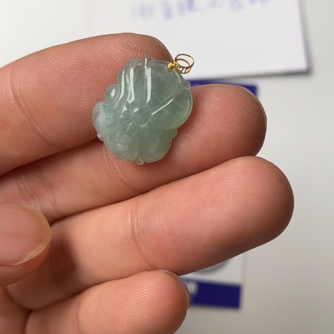 吊坠(不含链)18K金镶嵌翡翠