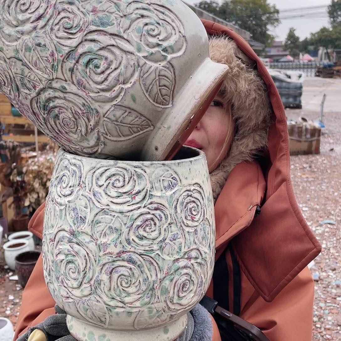 红陶王嫂花盆0126-255