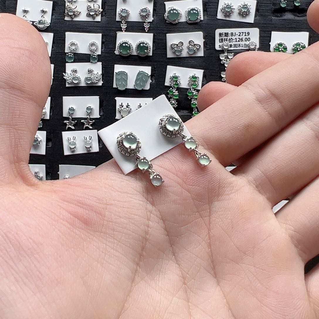 翡翠手链银S925镶嵌天然翡翠