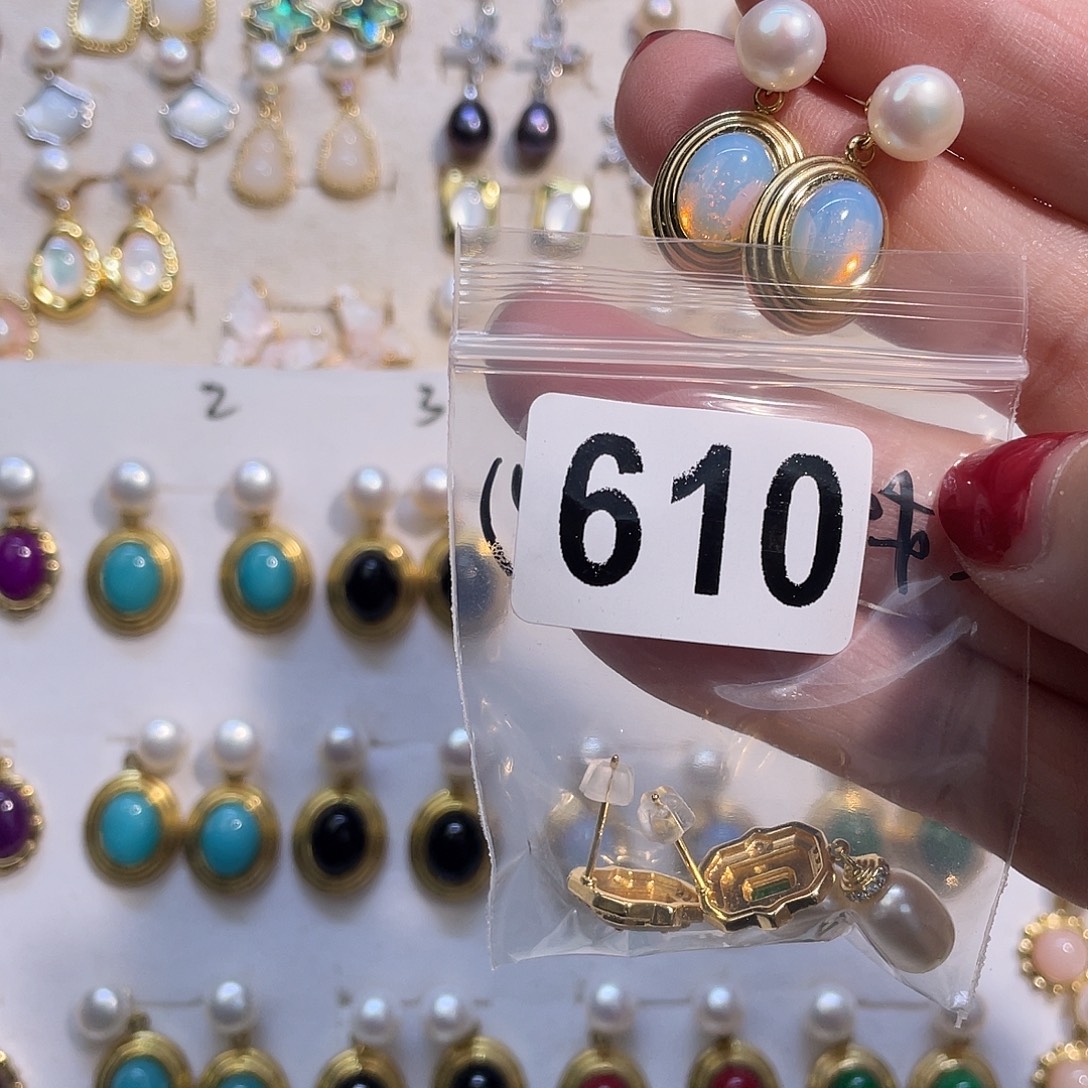 ****、合金淡水珍珠耳饰