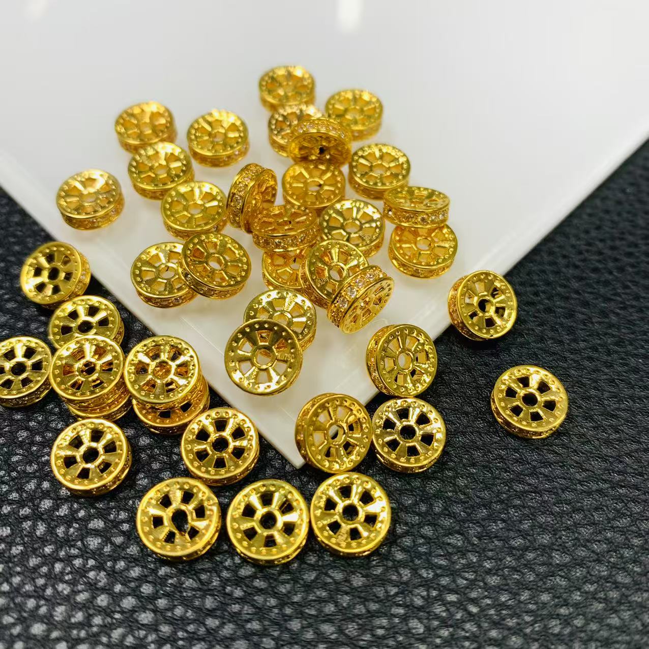 YZ4105-18K金8mm左右白色圆形配件-JS(多样性发其一)