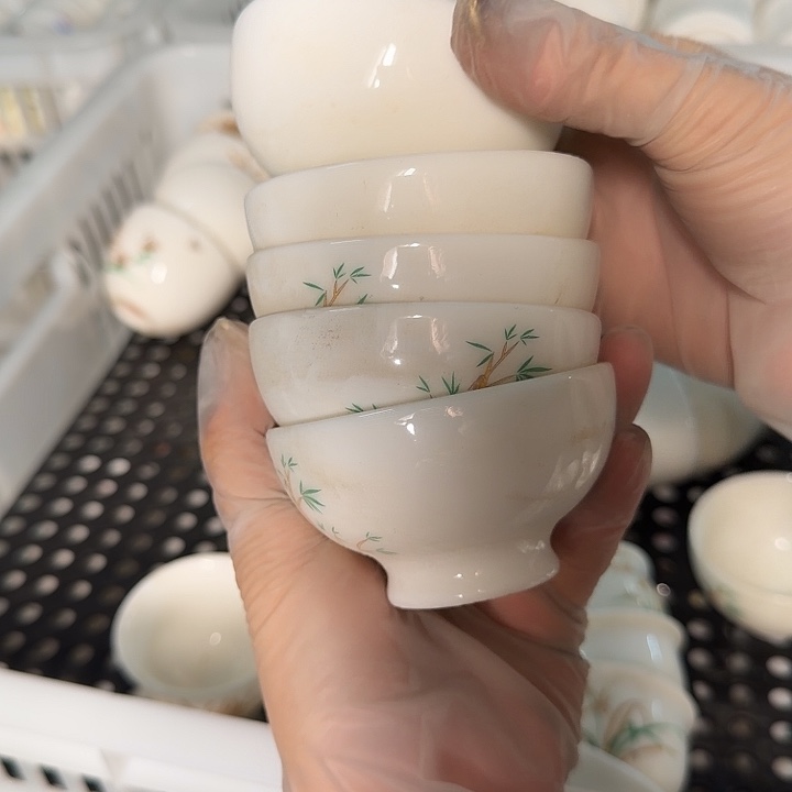 孤品高端羊脂玉系列茶杯五个一组