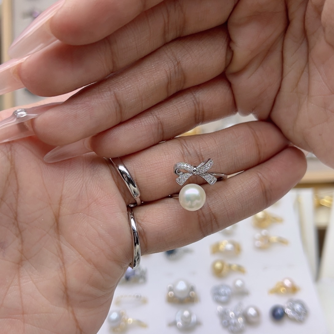 睿***界戒指淡水珍珠合金