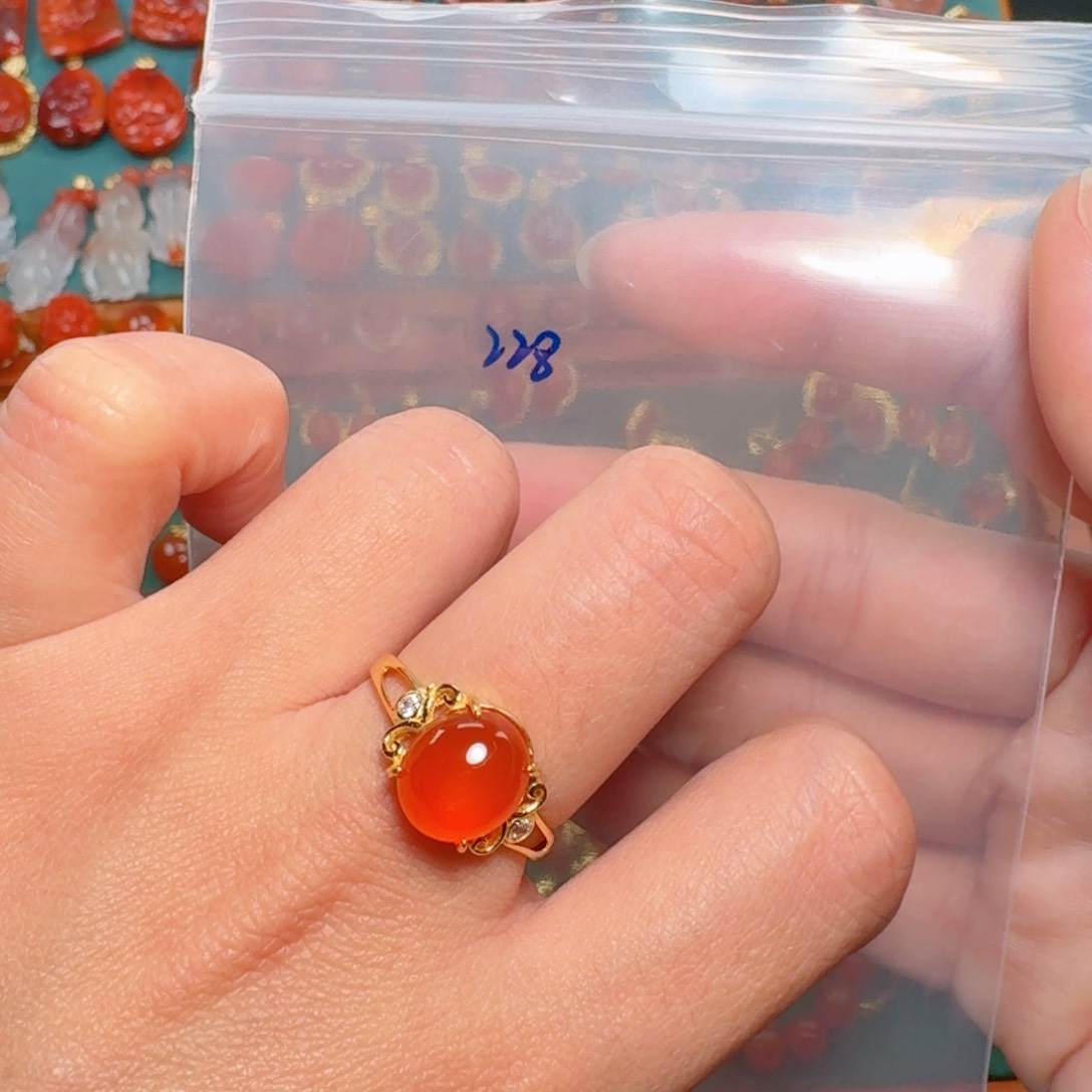 南红玛瑙南红银S925镶嵌