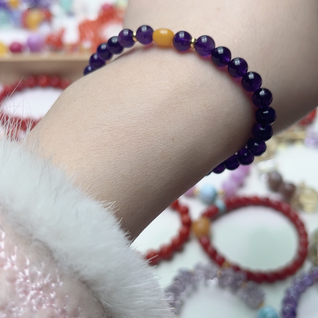 未镶嵌手链水晶紫水晶手串