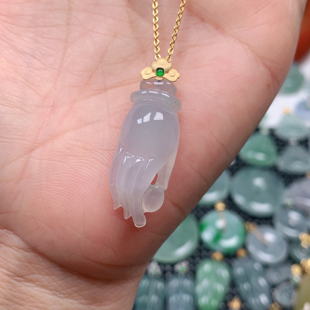 【闪购商品】翡翠吊坠(不含链)18K金镶嵌