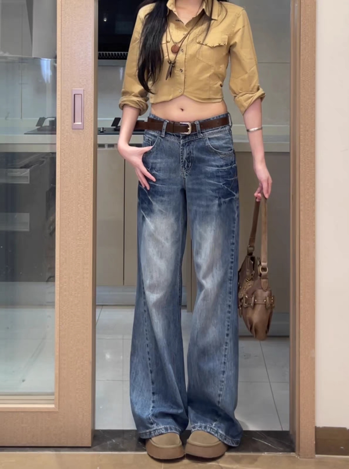 （NO退NO换）女款牛仔裤卫裤裙裤阔腿裤喇叭裤奶奶裤《默认有瑕》