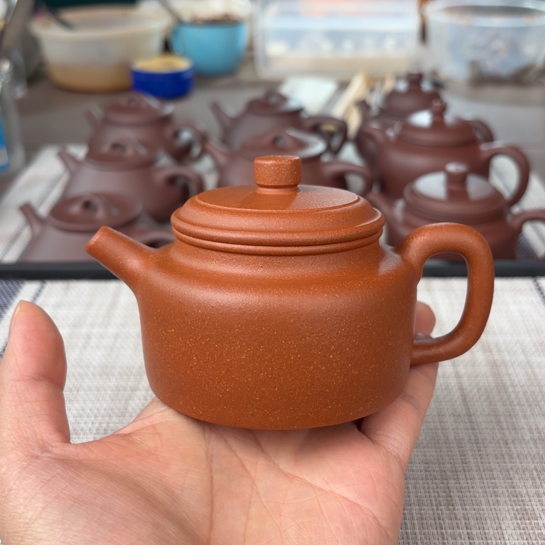 茶壶紫砂微瑕半手工红降坡德钟壶190cc