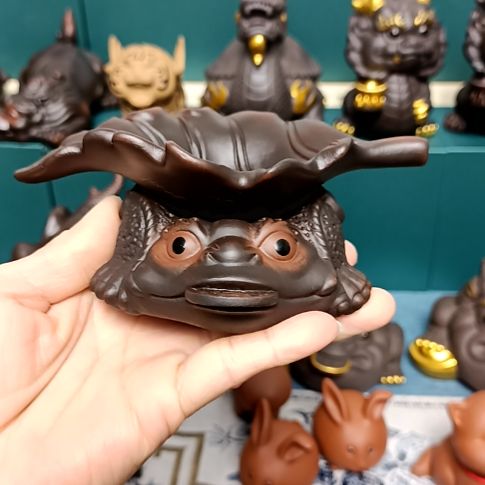 茶宠紫陶金蟾茶宠摆件