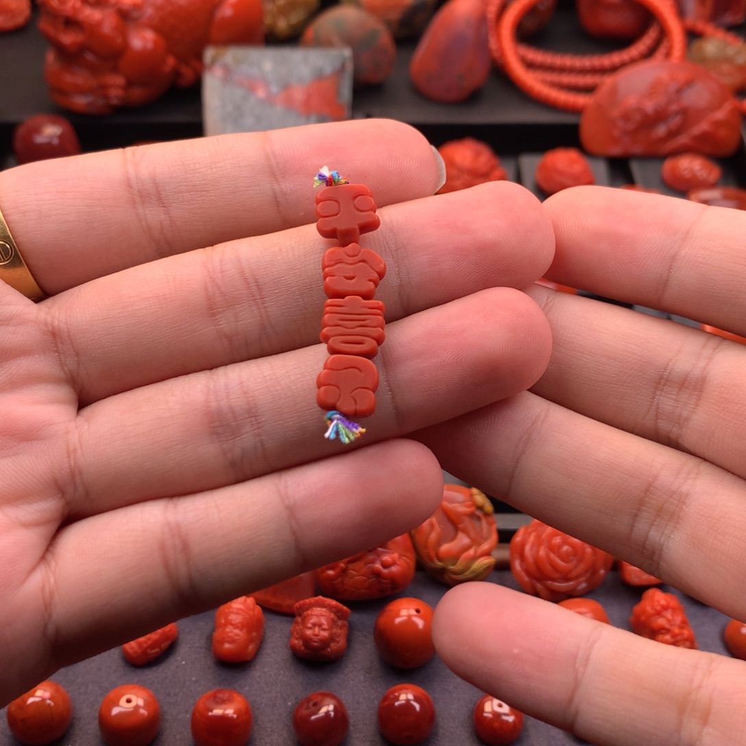 南红玛瑙未镶嵌川料原矿满色满肉精工平安喜乐挂饰9.5mm