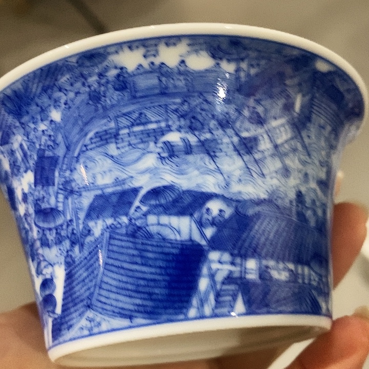 陶摆件清明上河图柴窑杯