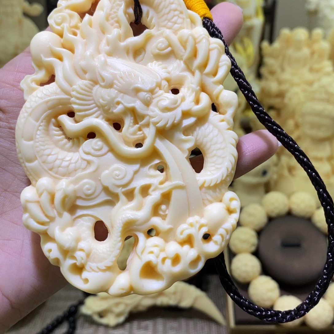 菩提根/象牙果把件象牙果大龙牌