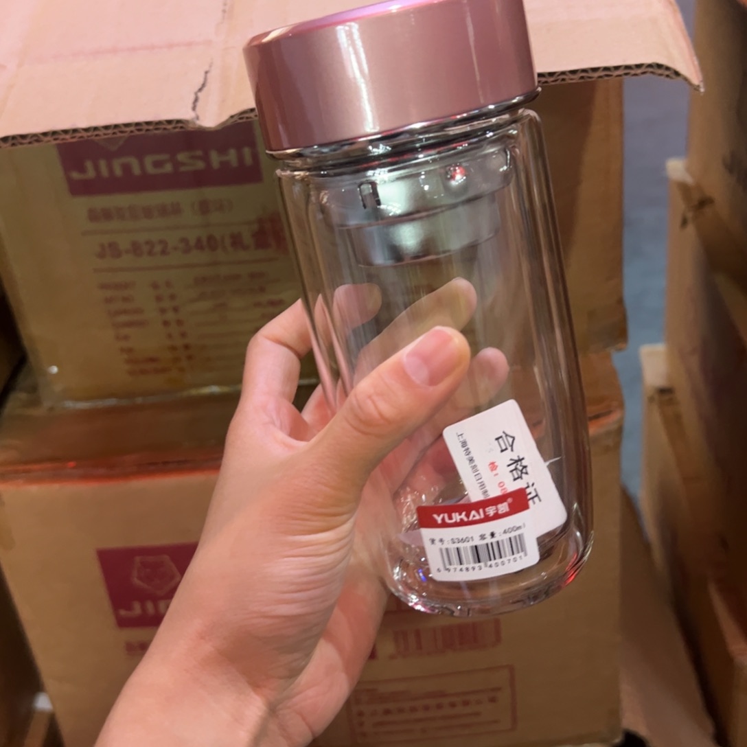 宇剀玻璃杯400玻璃杯鹅蛋呗红色