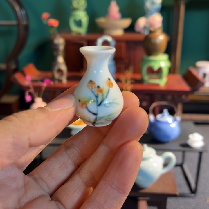 摆件微陶老王迷你花瓶
