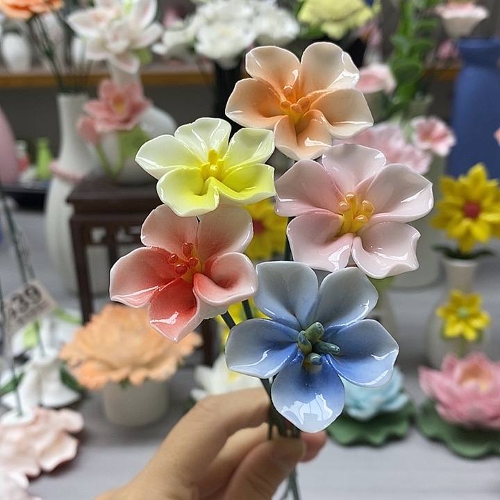 陶瓷陶瓷材料樱花5朵