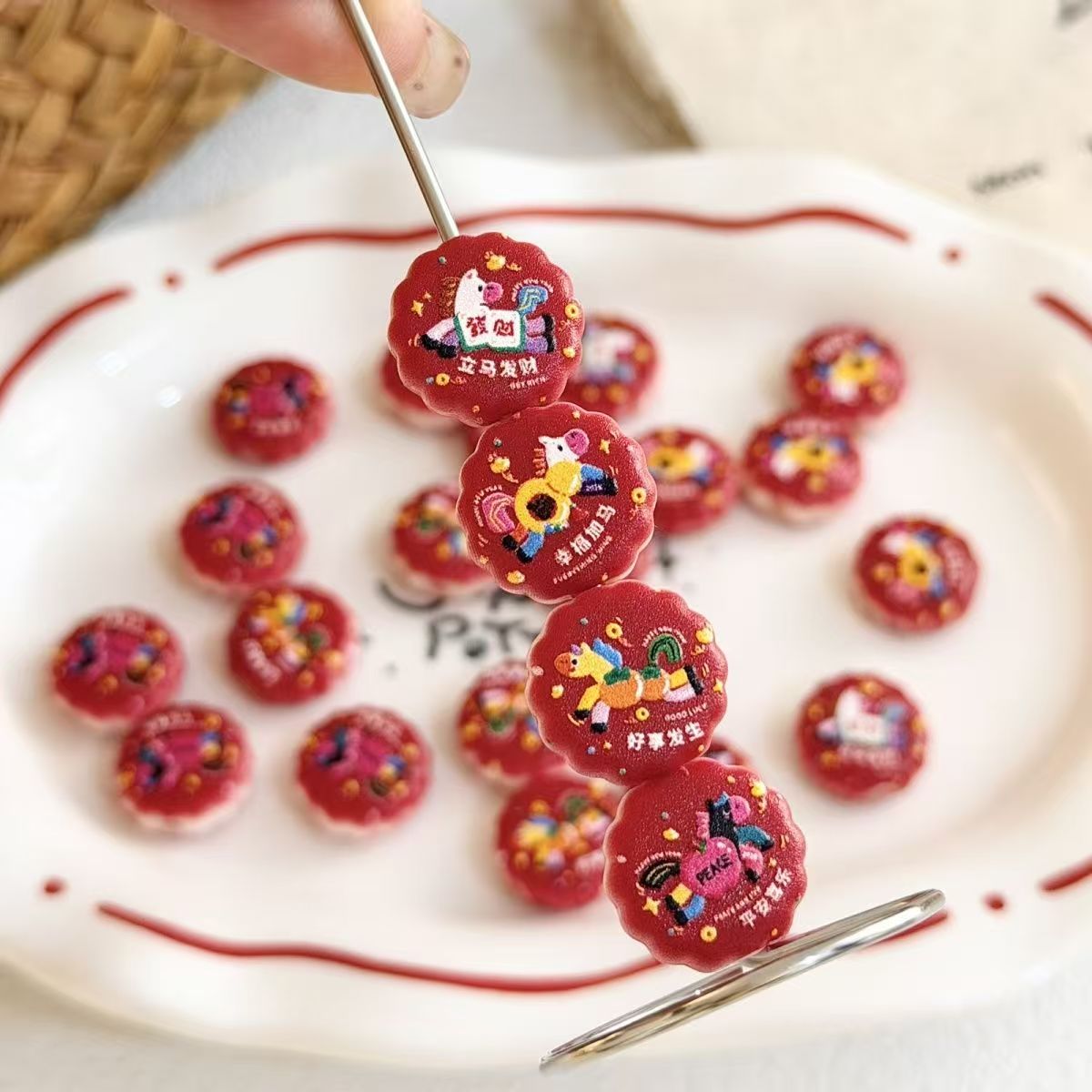 【直播间H001-H101】3D立体浮雕DIY手机链配件饰品亚克力可爱浮雕