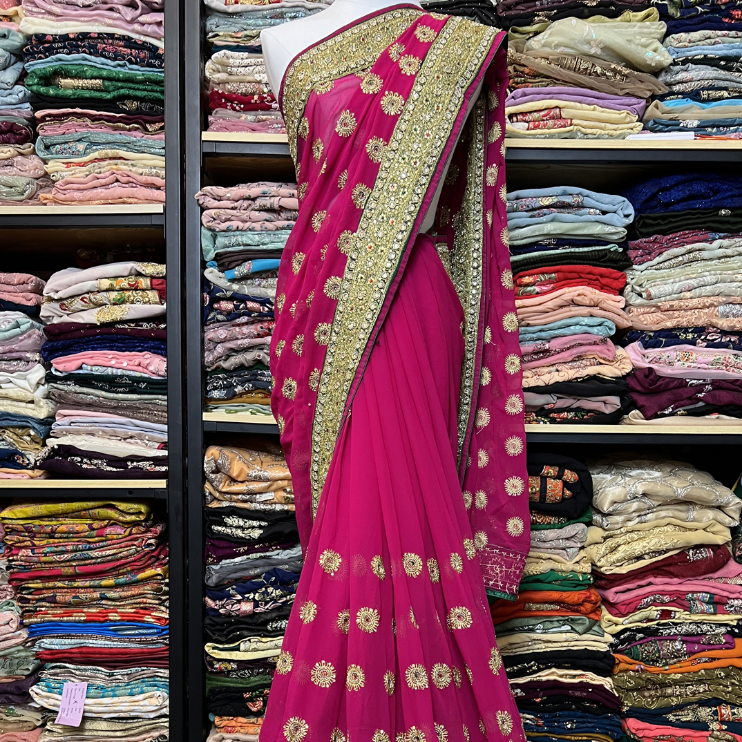 印度重工六米纱丽，手工钉珠全新，不退换