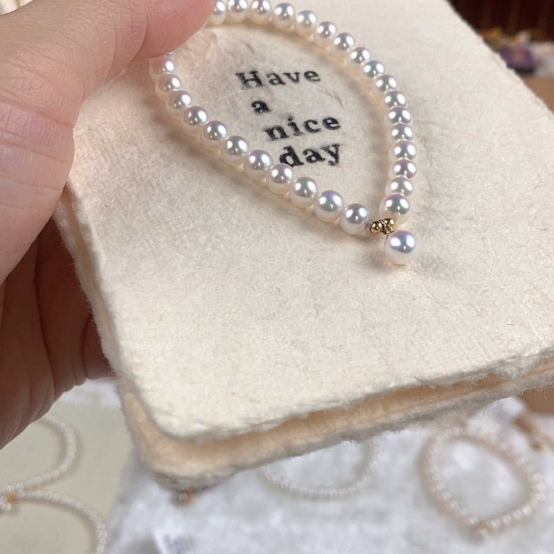 淡水珍珠手绳18K金镶嵌