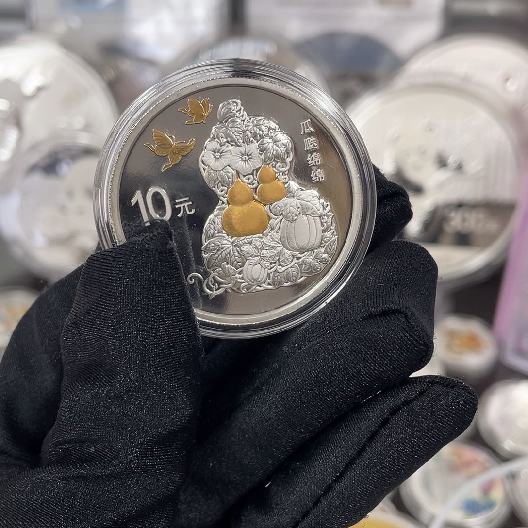 纯银16瓜瓞绵绵无证盒瑕疵