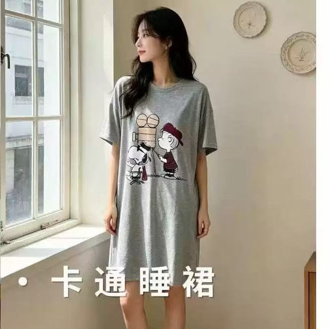 『雨美 Show』2520-3时尚透气亲肤史努比睡裙