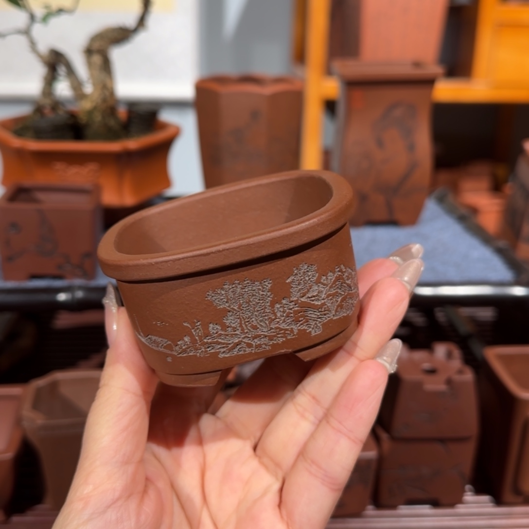 花盆紫砂口径7深度3.3