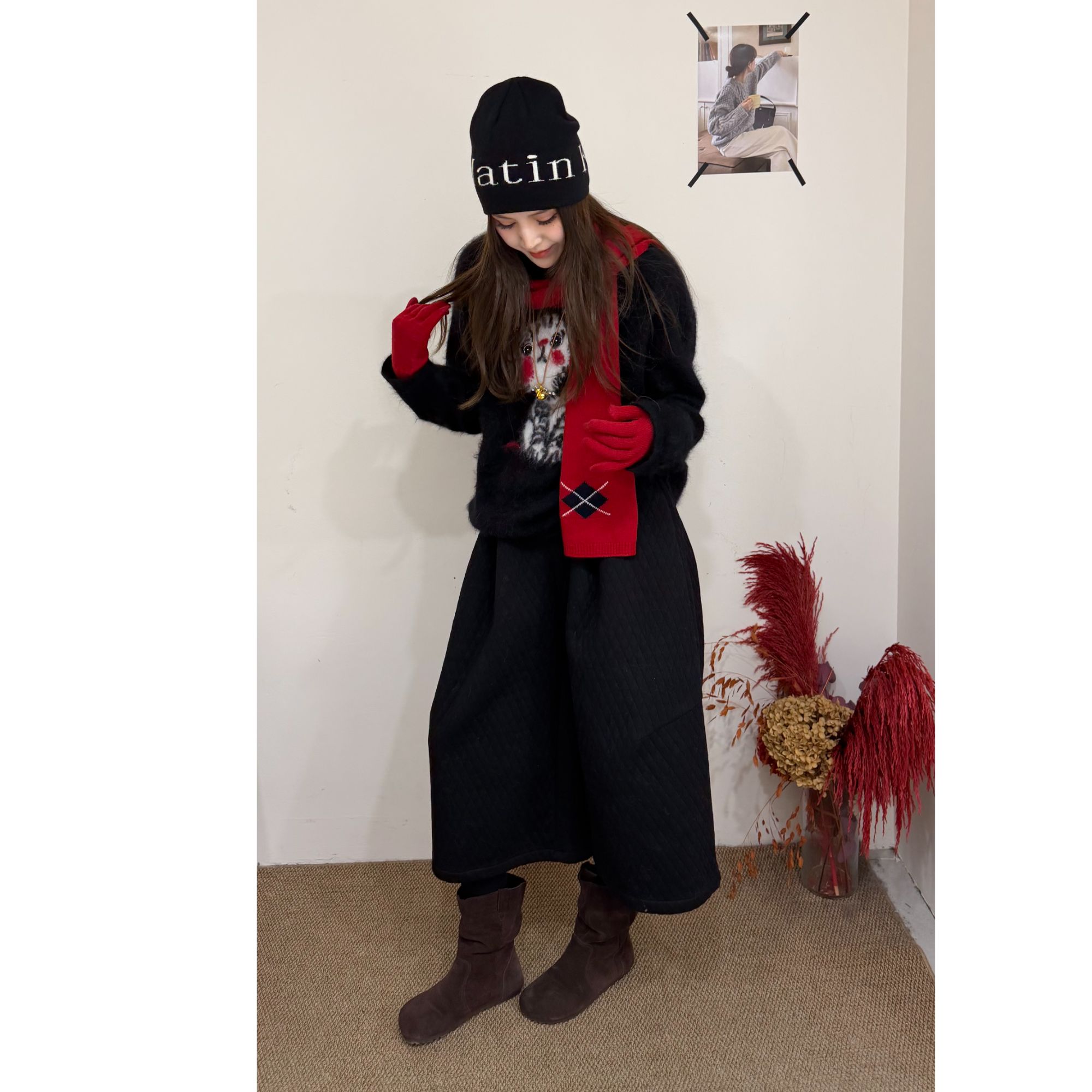 WML/2026冬季新款上新 2539呆萌猫咪重工钉珠毛衣