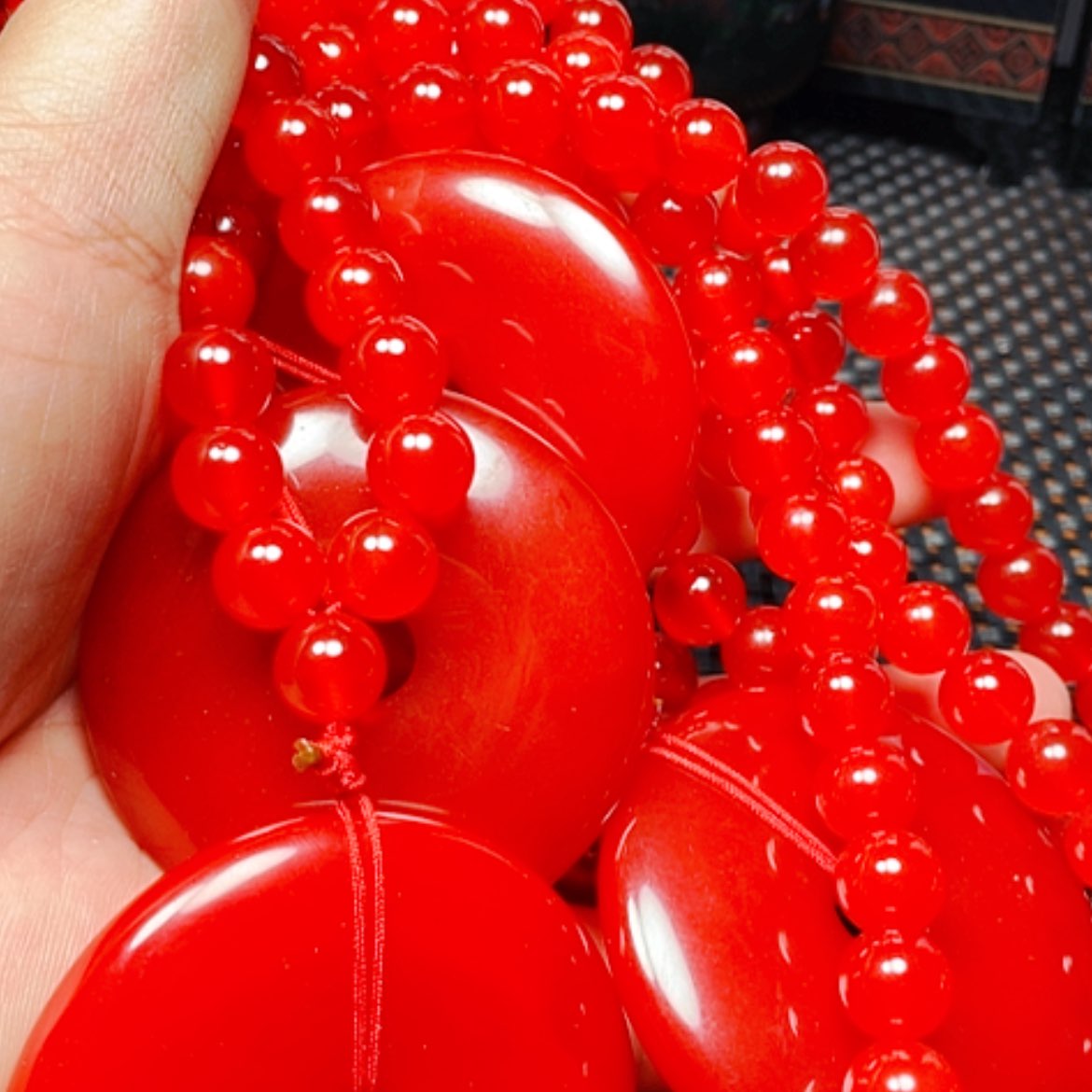 【闪购商品】未镶嵌颈饰玛瑙/玉髓血胆金莲项平10