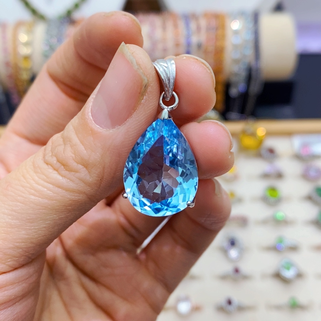 托帕石吊坠(不含链)银S925镶嵌