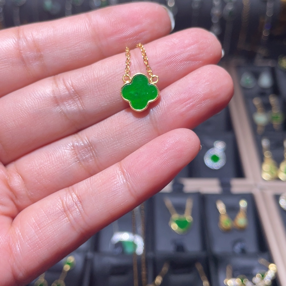 翡翠银S925镶嵌颈饰