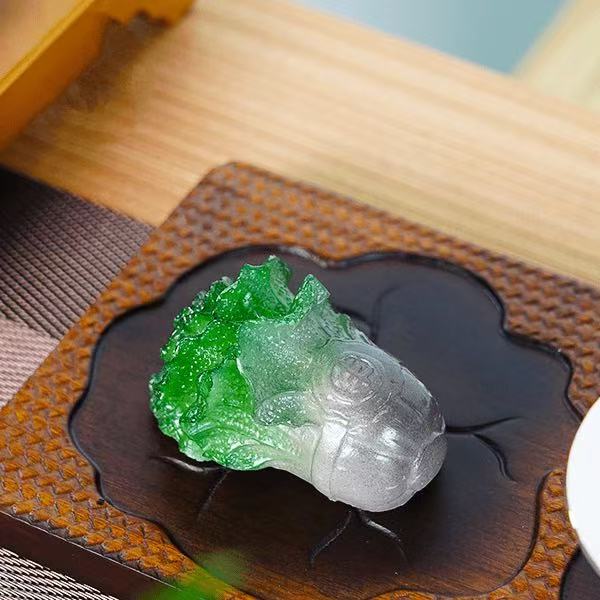 @@@@@@@@@@变色树脂白菜茶宠摆件可养茶桌配件（不带礼盒）