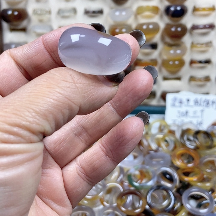 未镶嵌戒指玛瑙/玉髓不退不换港码21