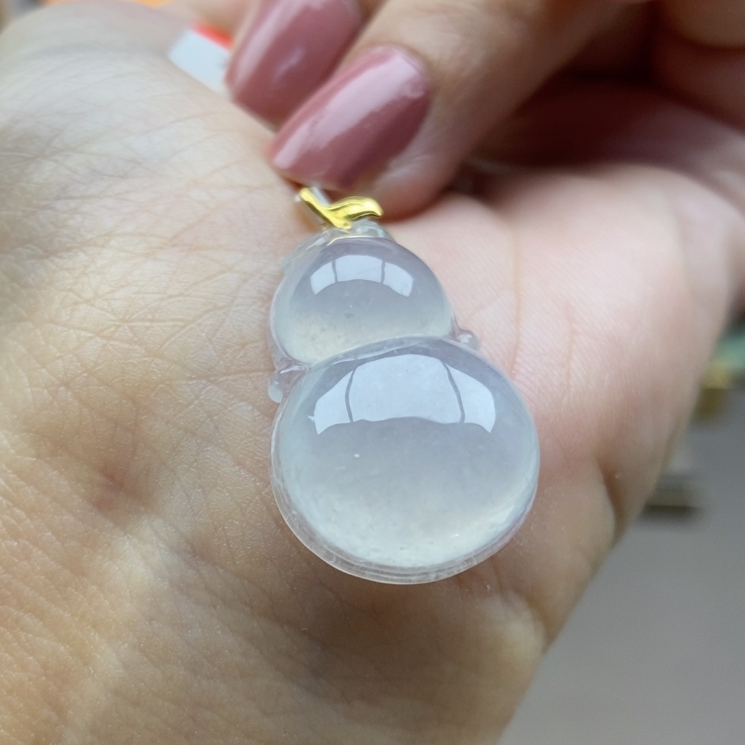 翡翠18K金镶嵌颈饰吊坠31