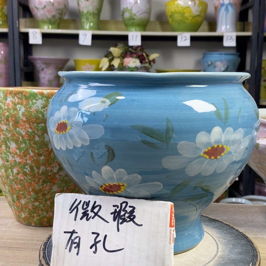景德镇手工手绘陶瓷花盆