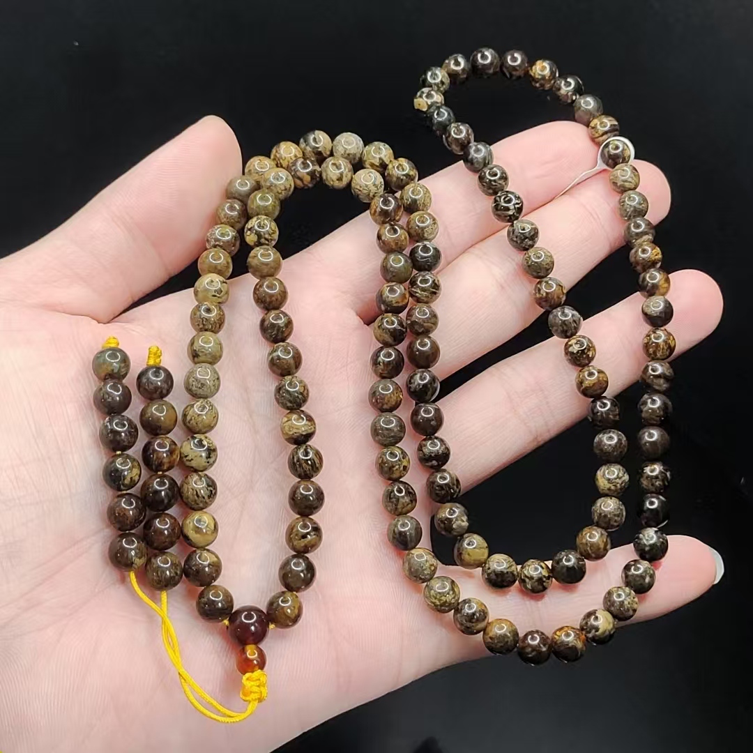 【康康严选】黑根翳琥珀毛衣项链GS 【多样性发其一】约6mm+