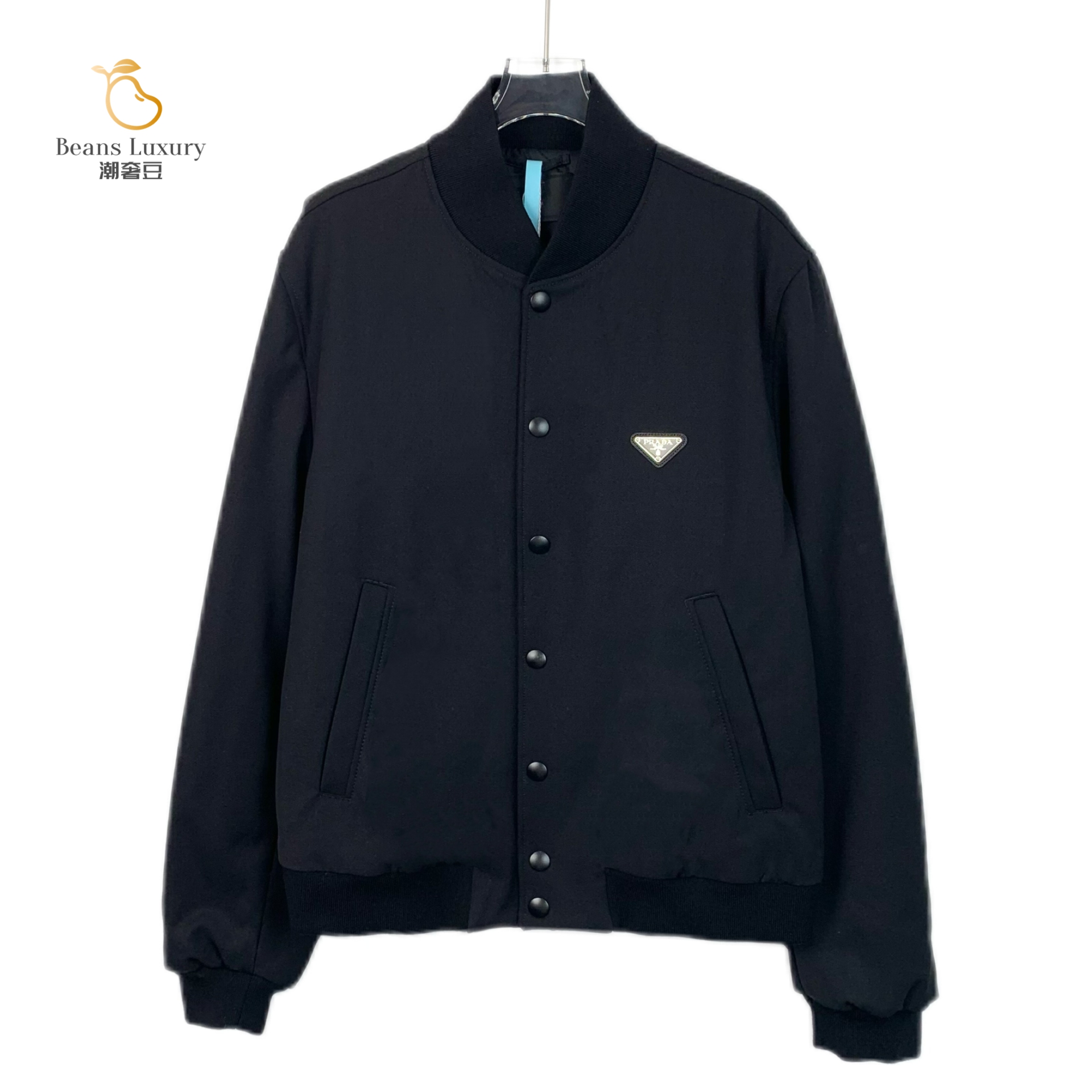 99新 Prada/普拉达 潮奢豆 严选/黑色三角标拉链长袖外套/J13418