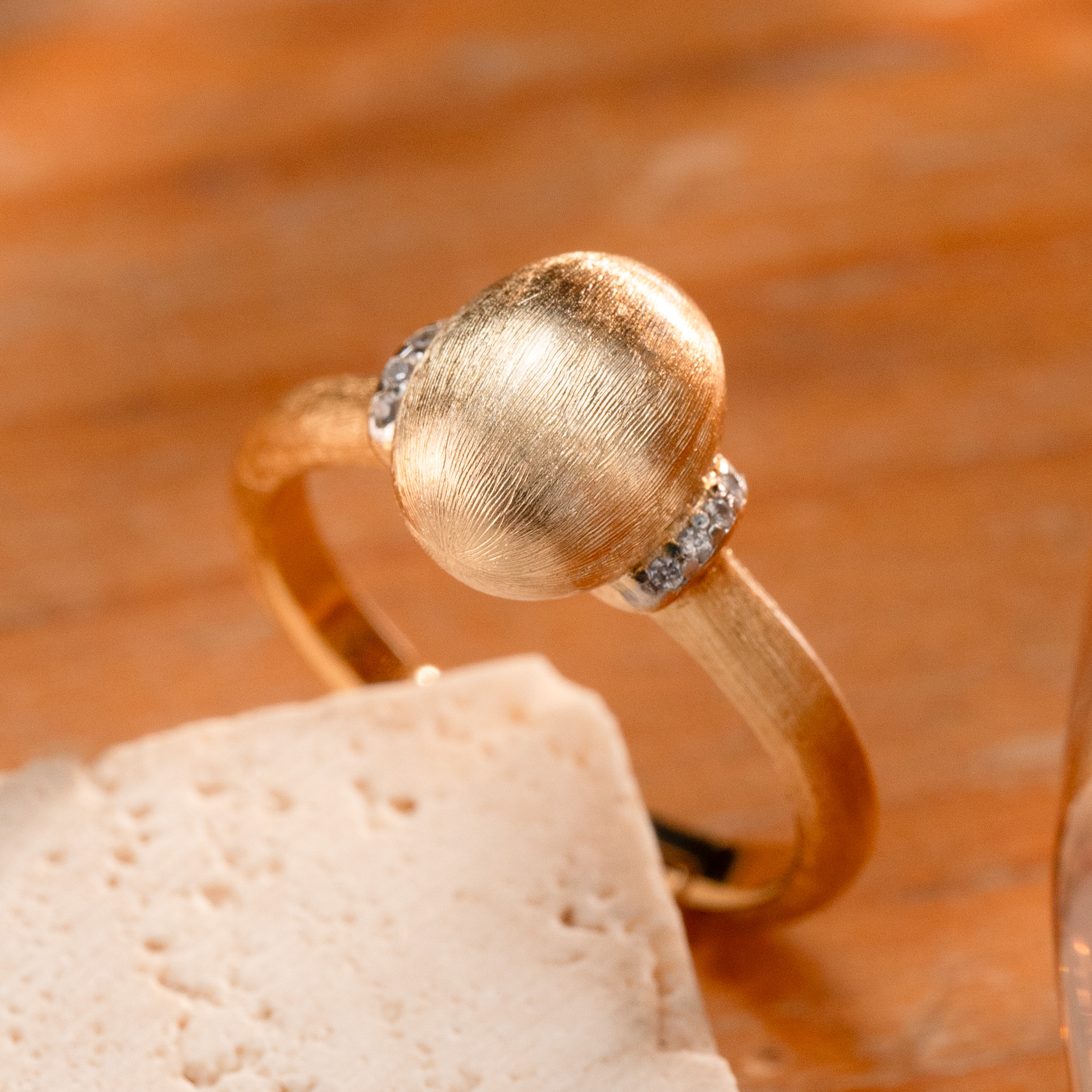 925银戒指 【奢小姐珠宝】银版拉丝豆豆戒指-WH138