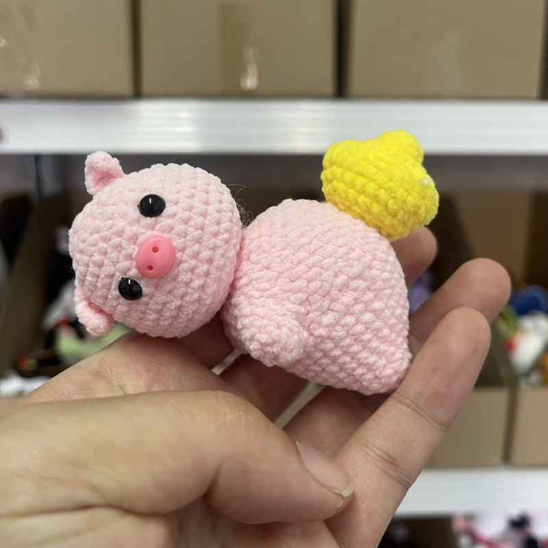猪腚发财纯手工钩织玩偶成品现货挂件摆件配饰送礼物送闺蜜